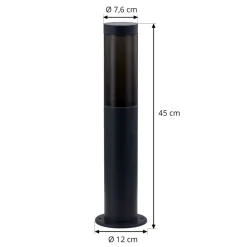 Lindby Statius sokkellampe, antracit, jern, 45 cm