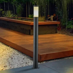 Lindby Statius vejlampe, antracit/opal, jern, 100 cm