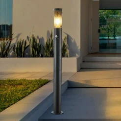 Lindby Statius vejlampe, antracit, jern, sensor