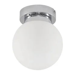 Lindby Tavino loftslampe, sfærisk skærm, krom