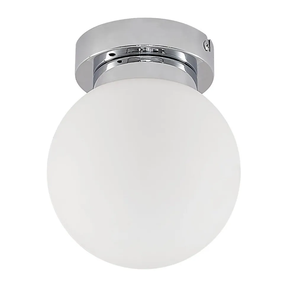 Lindby Tavino loftslampe, sfærisk skærm, krom