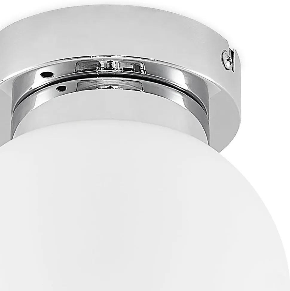 Lindby Tavino loftslampe, sfærisk skærm, krom