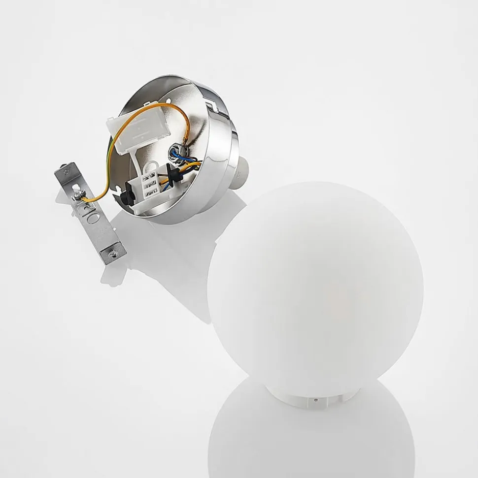 Lindby Tavino loftslampe, sfærisk skærm, krom
