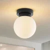 Lindby Tavino loftslampe, sfærisk skærm, sort