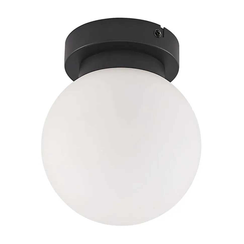 Lindby Tavino loftslampe, sfærisk skærm, sort