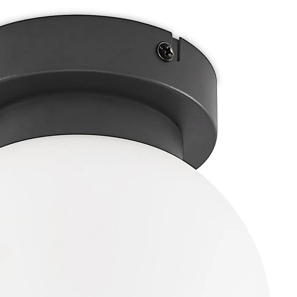 Lindby Tavino loftslampe, sfærisk skærm, sort