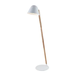 Lindby Tetja gulvlampe med træstang, hvid