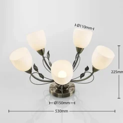 Lindby Thaddeus loftlampe, 5 lyskilder højde 31 cm