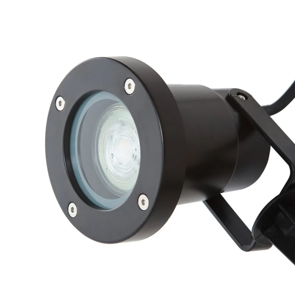 Lindby Thorgal lampe med jordspyd, Ø 9,8 cm, sort, sæt med 3 stk