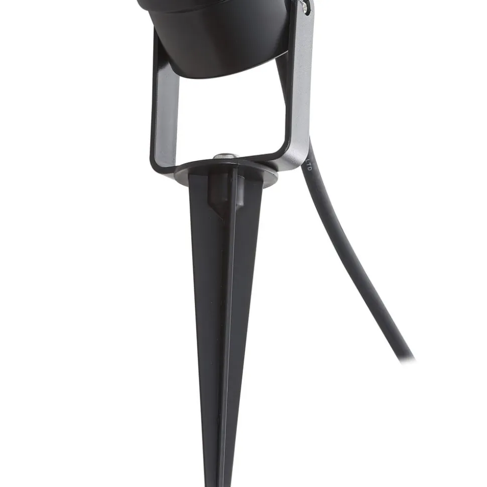 Lindby Thorgal lampe med jordspyd, Ø 9,8 cm, sort, sæt med 3 stk