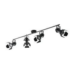 Lindby Tilen loftspot, 4 lyskilder, sort, metal, 125 cm