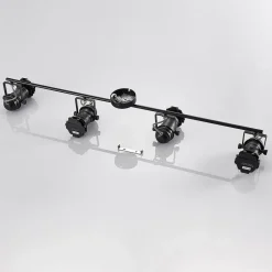 Lindby Tilen loftspot, 4 lyskilder, sort, metal, 125 cm