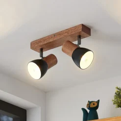 Lindby Tonja loftspot med træ, 2 lyskilder