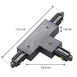 Lindby T-stik Linaro, sort, 1-faset system