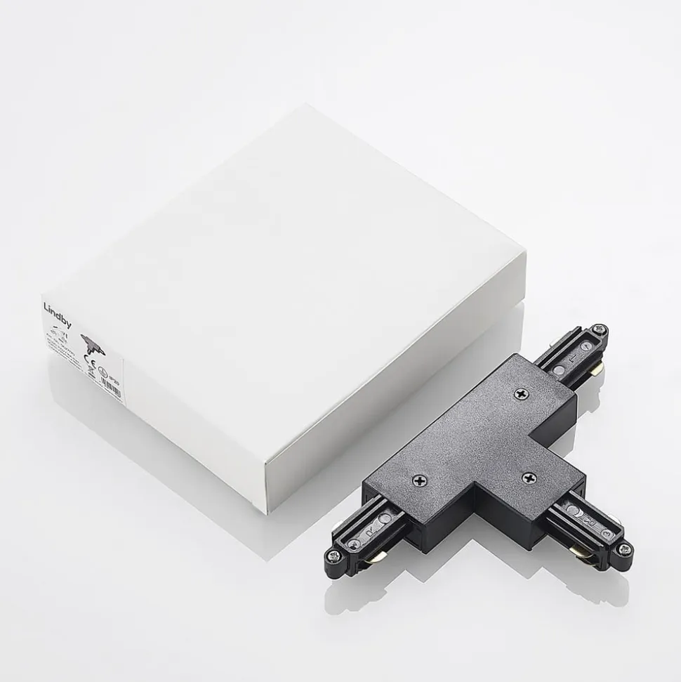 Lindby T-stik Linaro, sort, 1-faset system
