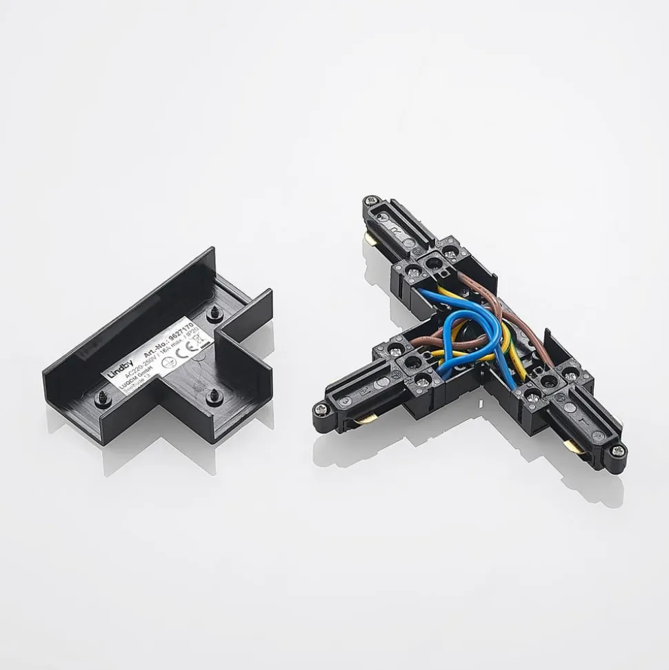 Lindby T-stik Linaro, sort, 1-faset system