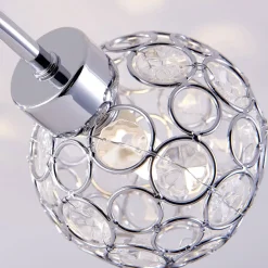 Lindby Tyron loftlampe, Ø 65 cm, krom, glas, metal