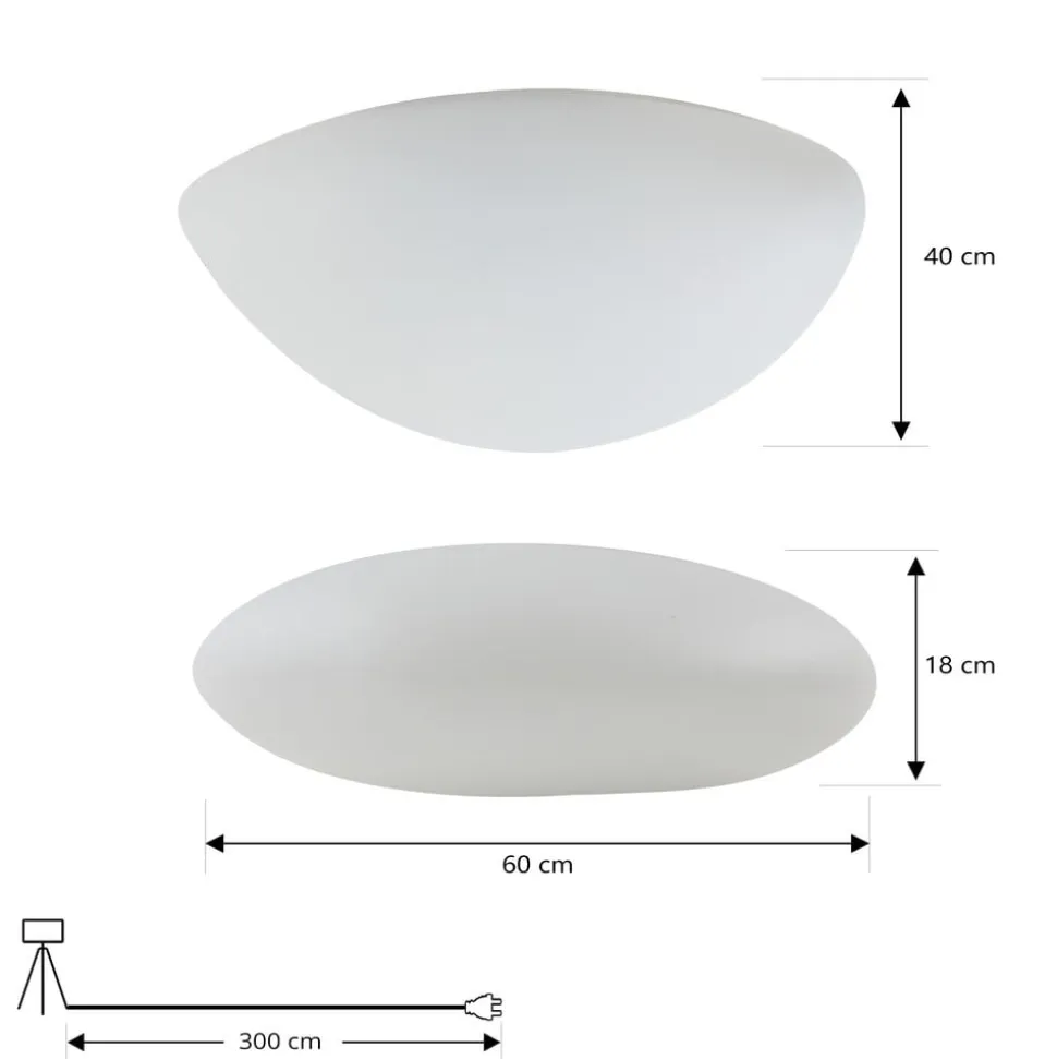 Lindby udendørs gulvlampe Arani, hvid, plast, stik