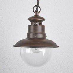 Lindby udendørs hængelampe Eddie, rust, metal, IP44, E27