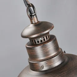 Lindby udendørs hængelampe Eddie, rust, metal, IP44, E27