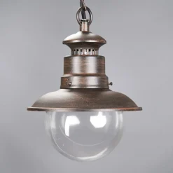 Lindby udendørs hængelampe Eddie, rust, metal, IP44, E27