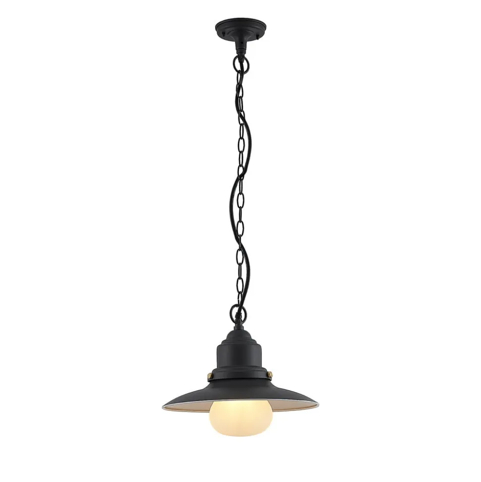 Lindby udendørs hængelampe Roisin, antracit, metal, Ø 32cm