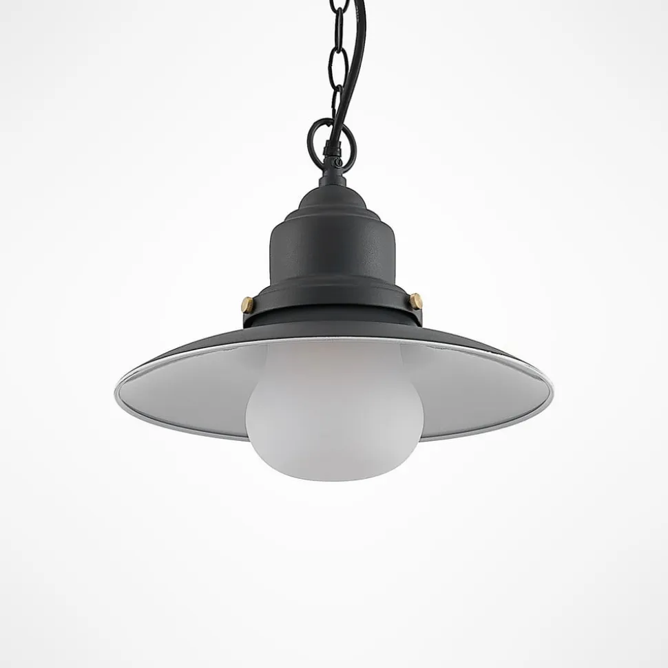 Lindby udendørs hængelampe Roisin, antracit, metal, Ø 32cm