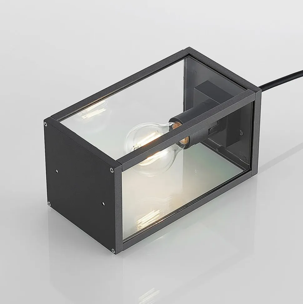 Lindby udendørs hængelampe Filimon, antracit, 22 cm, IP44, E27