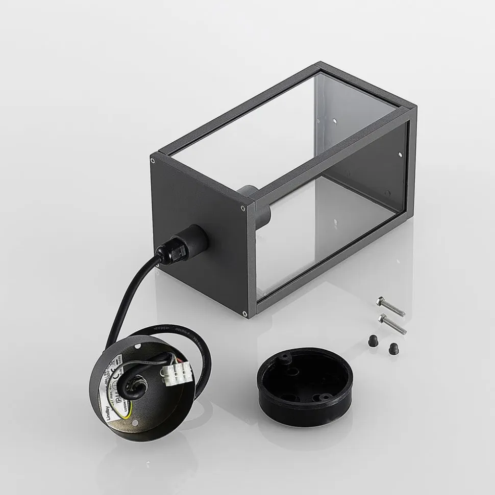 Lindby udendørs hængelampe Filimon, antracit, 22 cm, IP44, E27