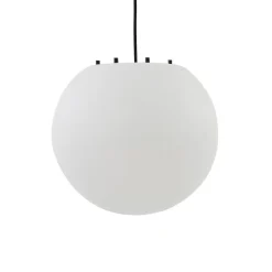 Lindby udendørs hængelampe Alea, hvid, plast, Ø 38 cm
