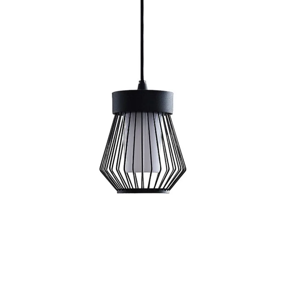 Lindby udendørs hængelampe Vajana, Ø 19 cm, sort, aluminium