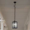 Lindby udendørs hængelampe Bolgar, sort, metal, glas