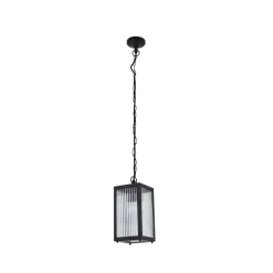 Lindby udendørs hængelampe Bolgar, sort, metal, glas