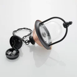 Lindby udendørs hængelampe Clint, metal, saltvandsresistent, E27