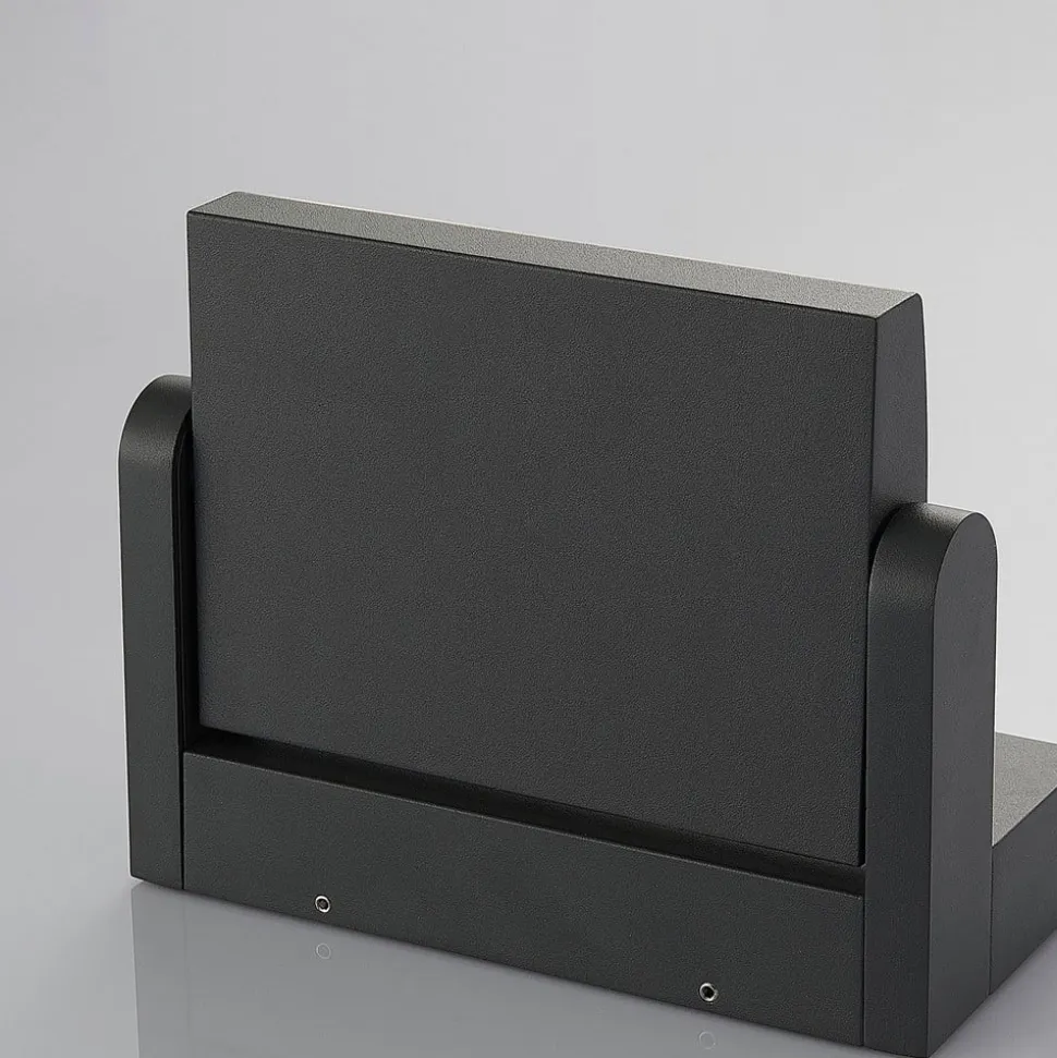 Lindby udendørs LED-væglampe Sherin, antracit, sensor, IP54