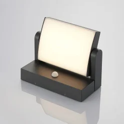 Lindby udendørs LED-væglampe Sherin, antracit, sensor, IP54