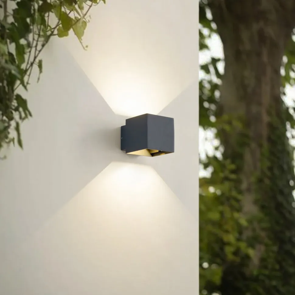 Lindby udendørs LED-væglampe Esani, antracit, op/ned, IP54