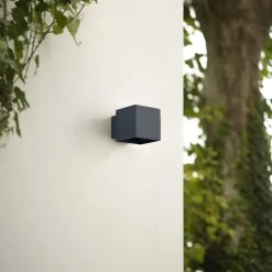 Lindby udendørs LED-væglampe Esani, antracit, op/ned, IP54
