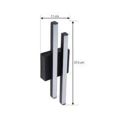 Lindby udendørs LED-væglampe Abelia, sort, aluminium, stål