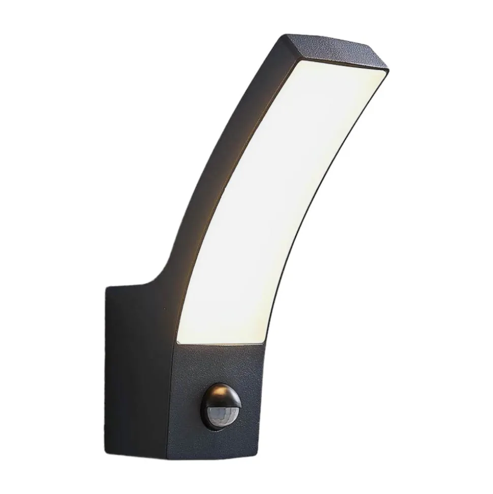 Lindby udendørs LED-væglampe Ilvita, sensor, antracit, IP54