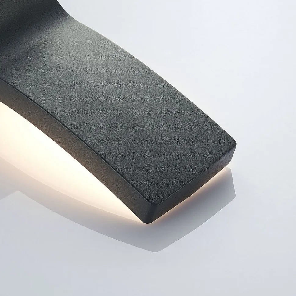 Lindby udendørs LED-væglampe Ilvita, sensor, antracit, IP54