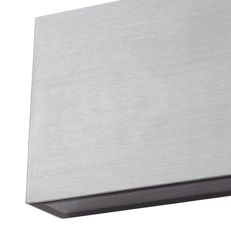 Lindby udendørs LED-væglampe Jarte, grå, metal, 17 cm, IP54
