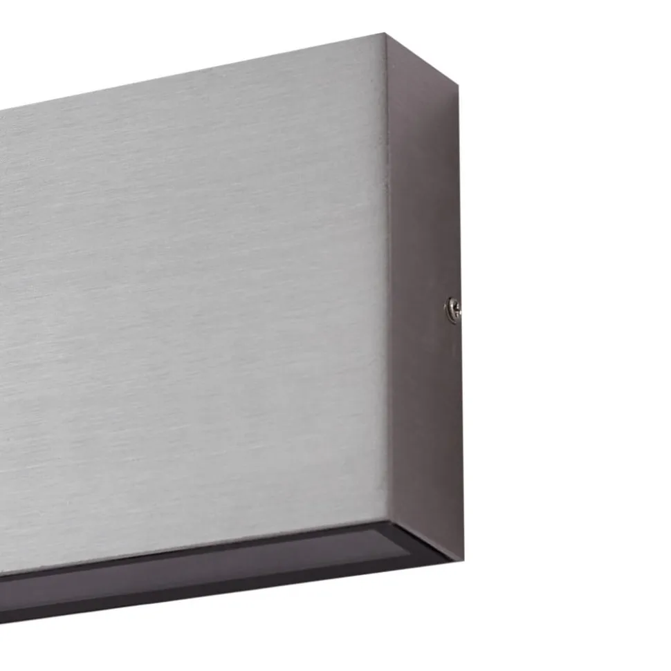 Lindby udendørs LED-væglampe Jarte, grå, metal, 17 cm, IP54