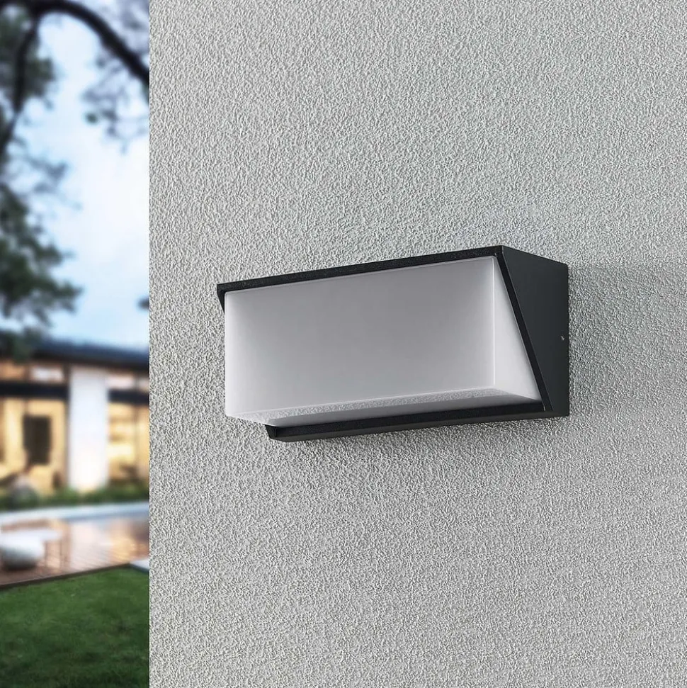 Lindby udendørs LED-væglampe Malim, 25 cm, antracit, IP65