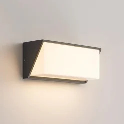 Lindby udendørs LED-væglampe Malim, 25 cm, antracit, IP65