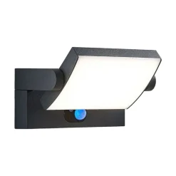 Lindby udendørs LED-væglampe Sherin, antracit, sensor