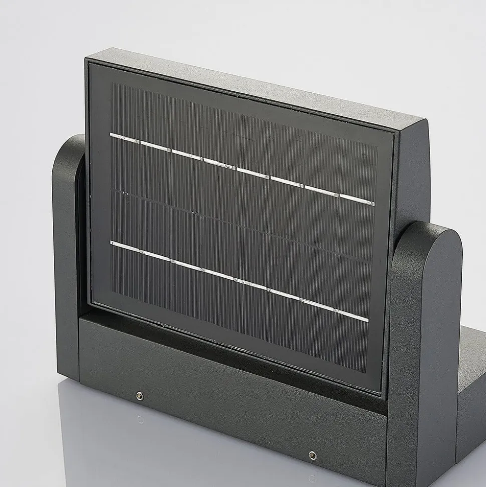 Lindby udendørs LED-væglampe Sherin, antracit, sensor