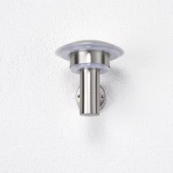 Lindby udendørs LED-væglampe Lillie, højde 19 cm, stål