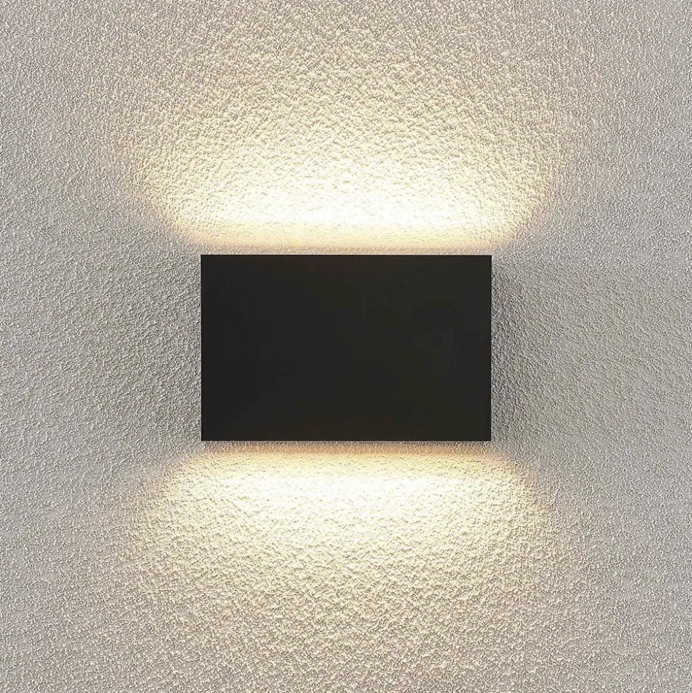 Lindby udendørs LED-væglampe Jarte, sæt med 3, op/ned, IP65