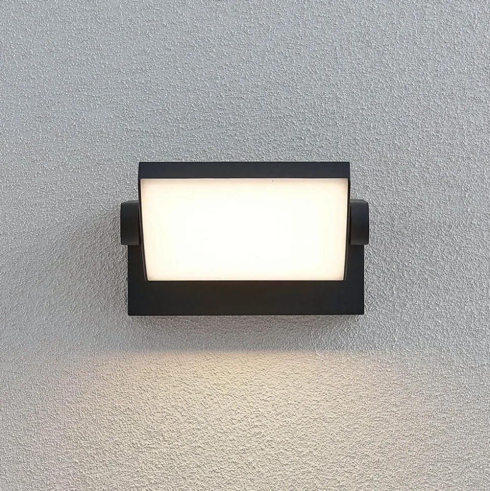 Lindby udendørs LED-væglampe Sherin, antracit, drejelig